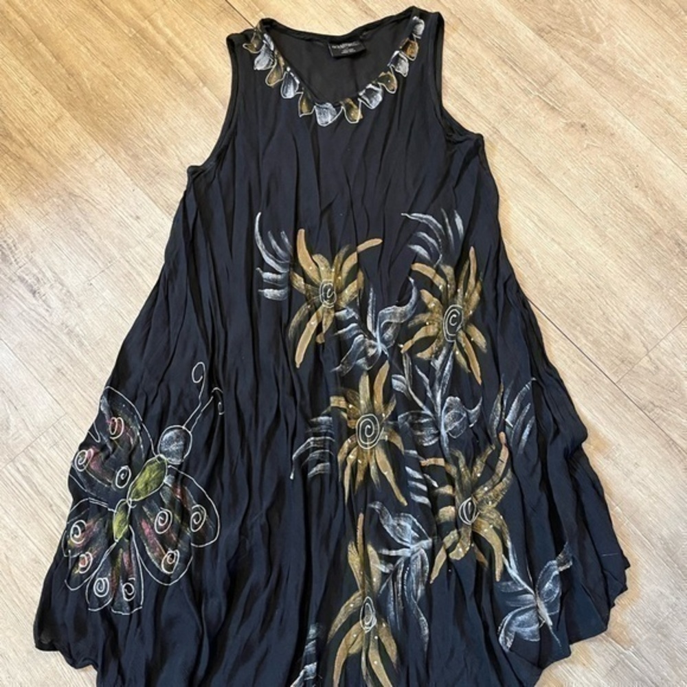 Ocean Breeze Black Cover Up Dress Free Size Semi Sheer